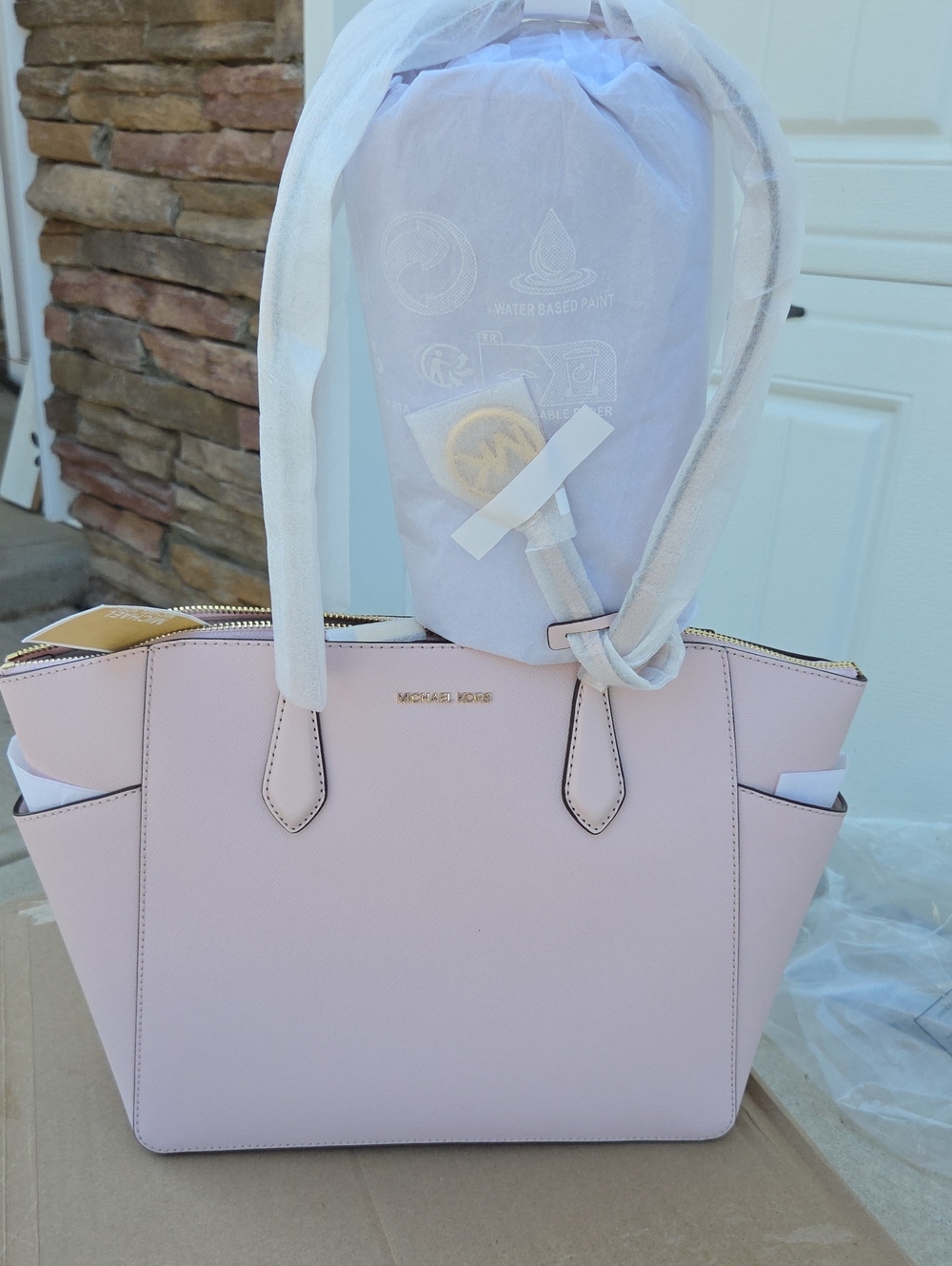 Michael Kors Pale Pink Saffiano Leather Tote